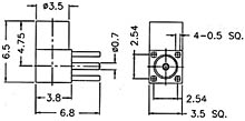 R/A Jack For Printed Circuits