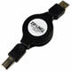 Cable, Retractable, USB 2.0 Compatible, A-B, M-M, 48"