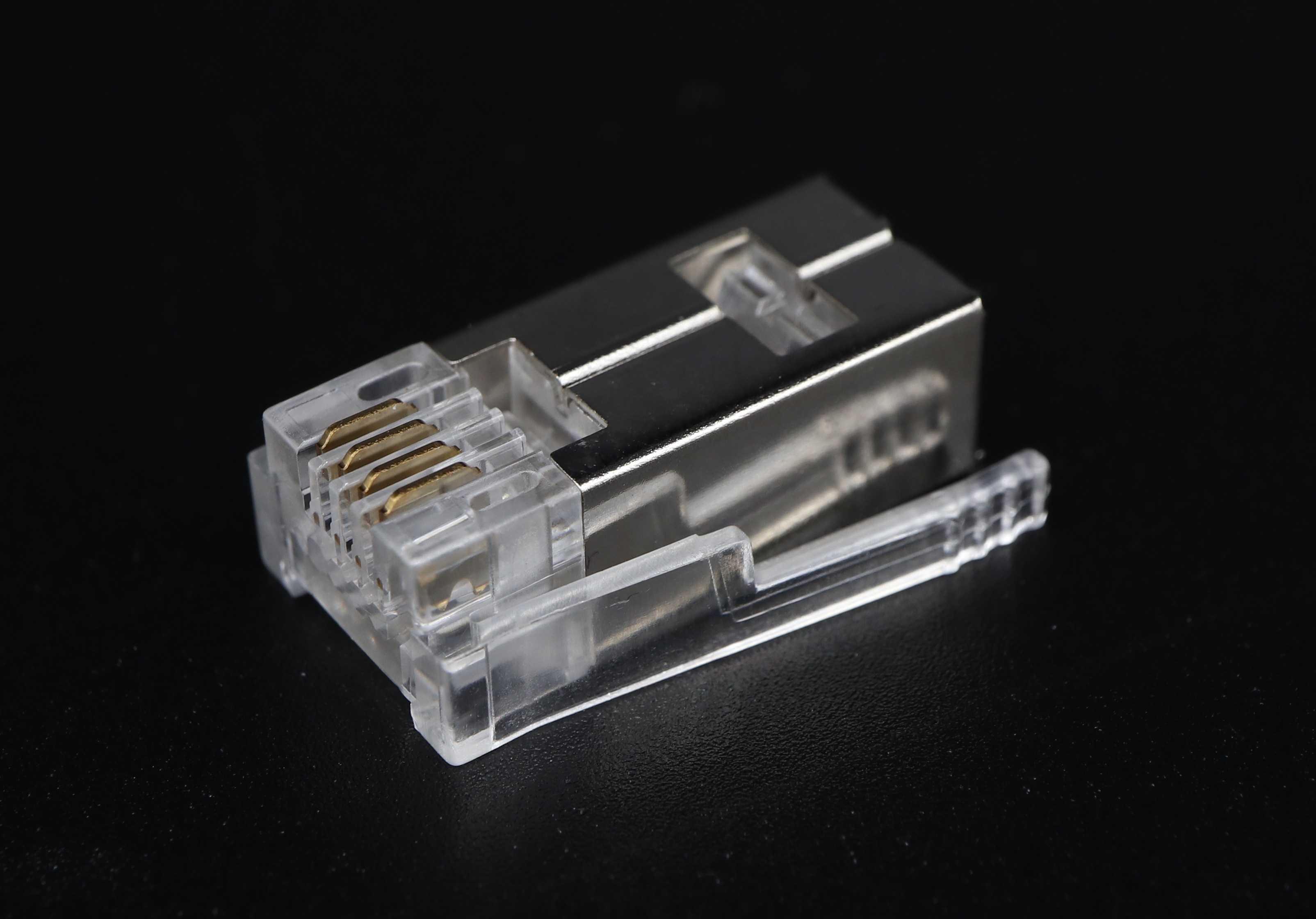 RJ9 Modular Plug 4P4C-F  Shielded - 2 latches